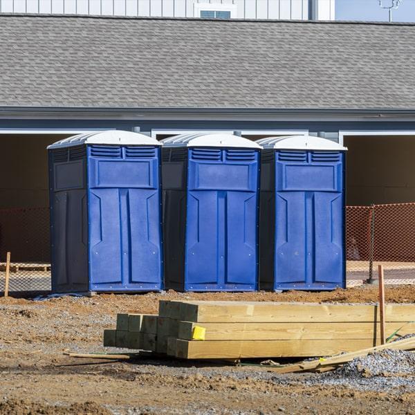 Portable restroom at a construction job site